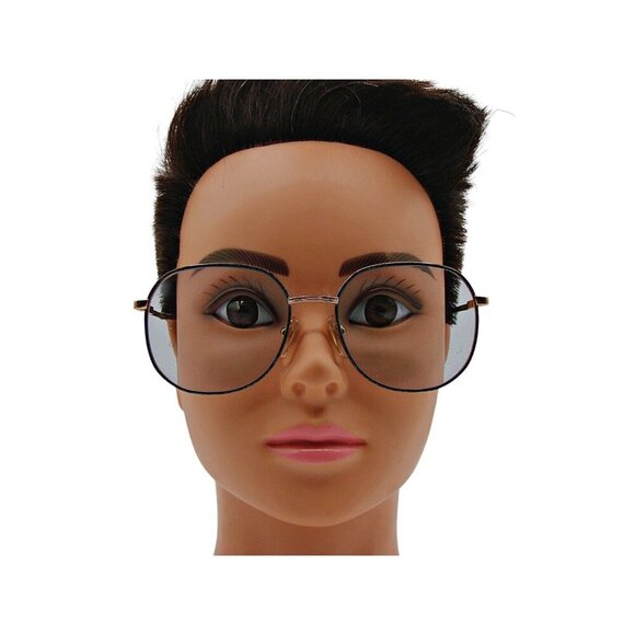 Blue Mayra II Large Frames Eyeglasses Blue Light Filtering Gold Tone w/ Case Vtg - Picture 11 of 12